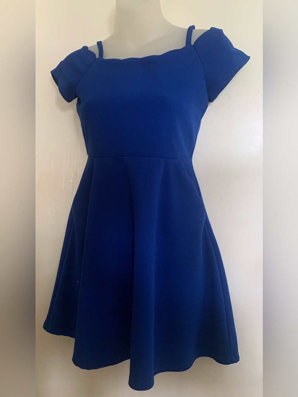 Rare Editions Royal Blue Scalloped Dress Juniors Size 12